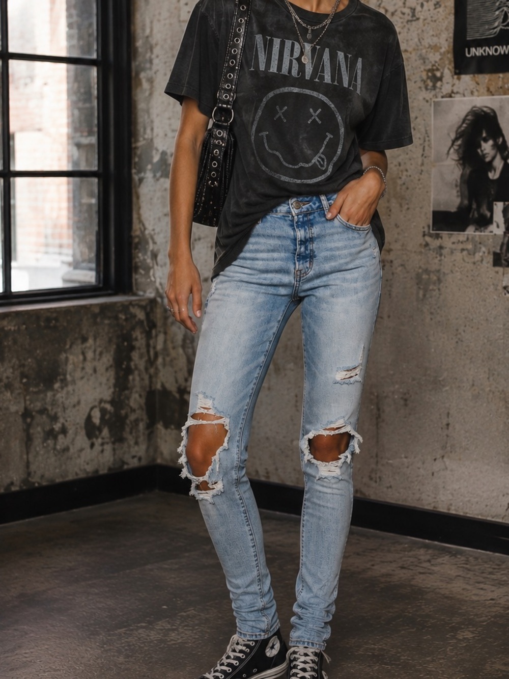 American Eagle Next Level Stretch Jeans 10 Short Distressed Ripped Skinny Y2K